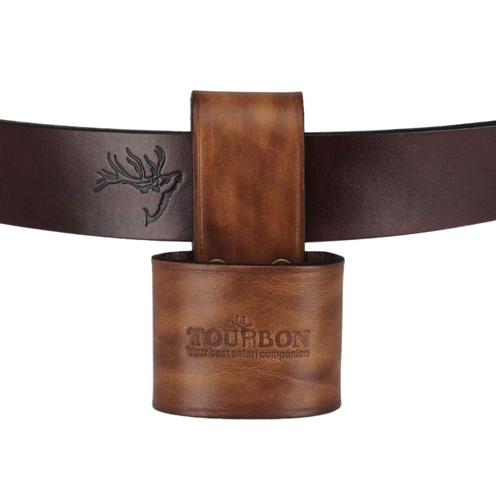 TOURBON Hammer Leder Werkzeughalter für Beil und Nageltasche mit Gürtelschlaufe, Zieher,