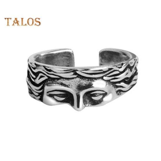 Unisex Ring Half Face Polished Alloy Goddess Venus Adjustable Opening Ring for Party Date Casual Life Finger Jewelry
