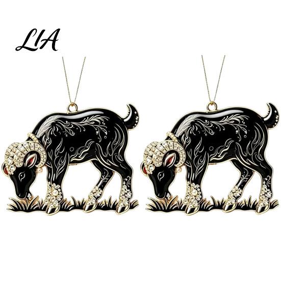 Festive Home Decorations 2Pcs 2D Goat Hanging Ornaments, Acrylic Winged Pendants, Year of Holiday Party Ornaments The Auspicious for Tree, Mantel, New
