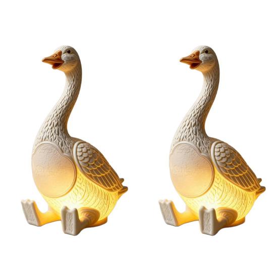 Creative Goose Resin Night Light, Cute Duck Table Lamp with Warm LED Glow, Funny Animal Figurine Decor for Bedroom Bedside, Bar Shelf, Home Office