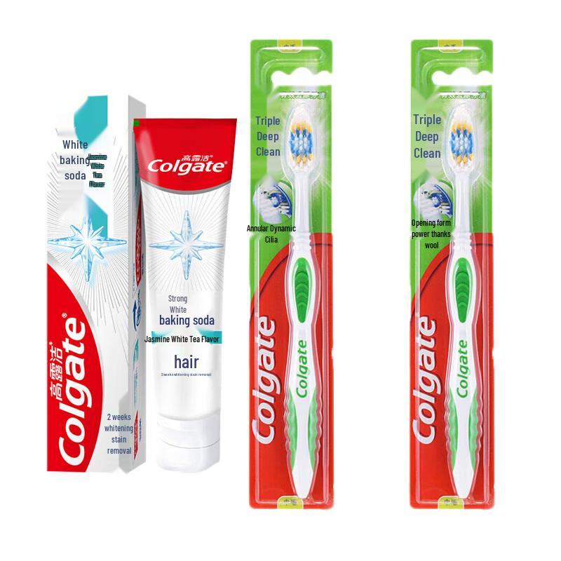 Colgate Enamel White Baking Soda Toothpaste with Toothbrushes