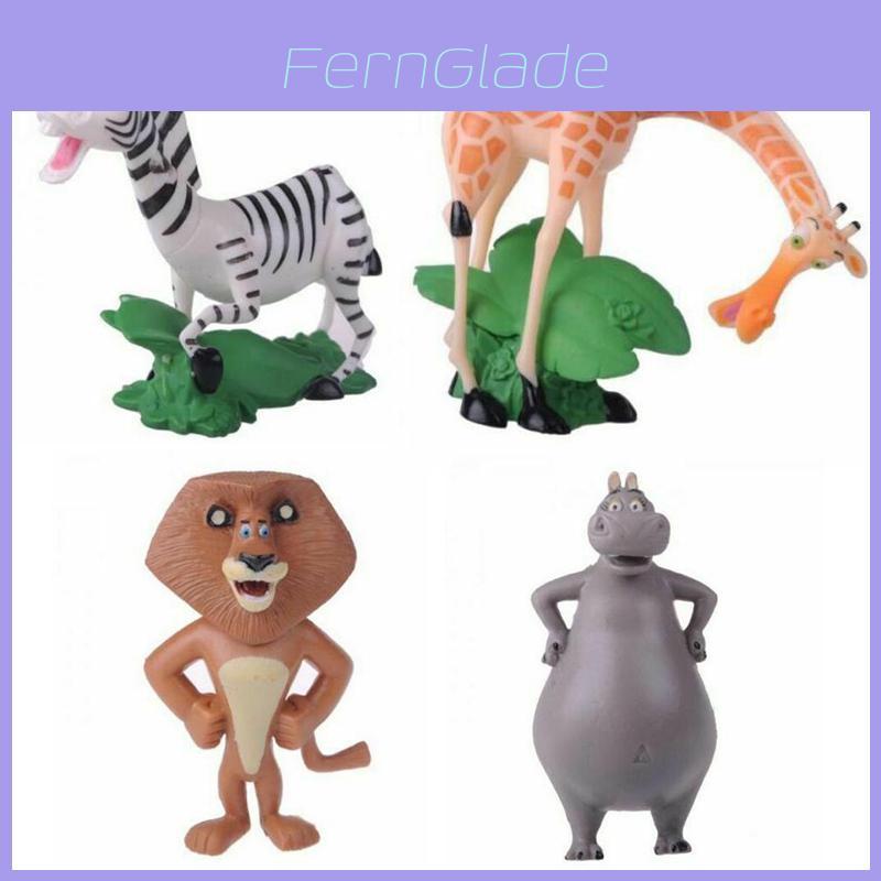 Figuras de Acción de la Película Madagascar 4 Piezas Colección de Muñecos Juguete Para Niños Lindo Y Mini Juguete