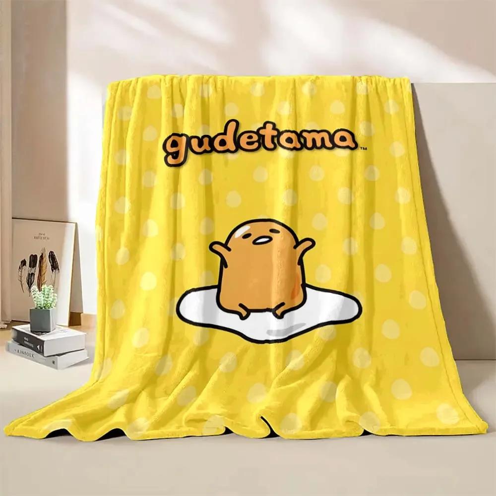 1PC Gudetama Egg Printed Blanket Children Adult Blanket Soft and Warm Bedding for Bed Sofa Outdoor Travel Cover Blanket