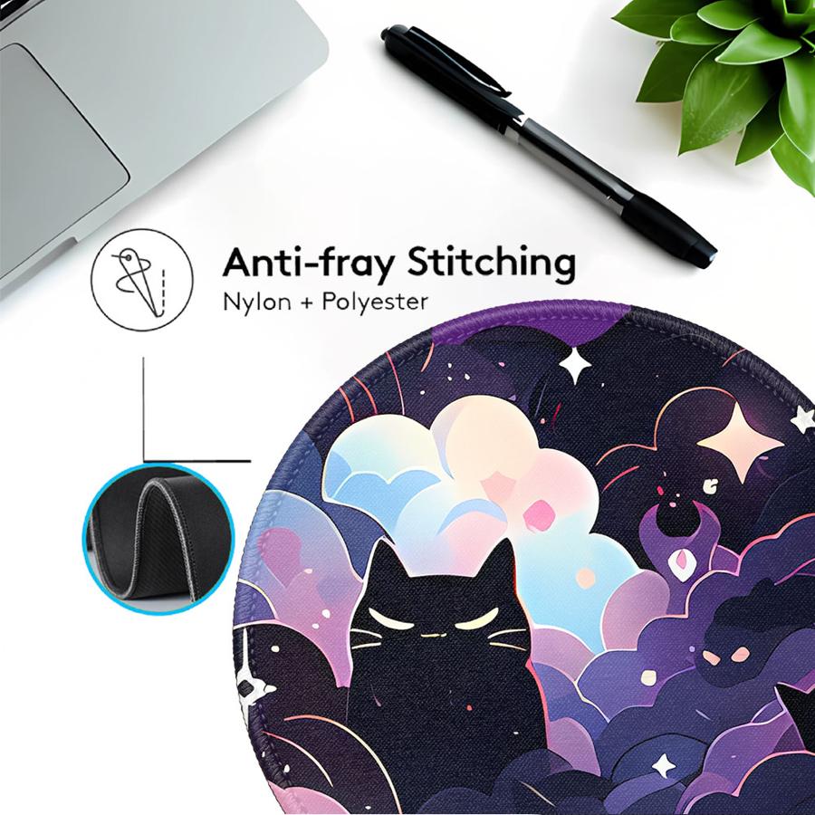 Black Cat Starry Night 1pc Mouse Pad Computer Laptop Pad Game Console Pad Office Pad Keyboard Mouse Pad Desk Accessories