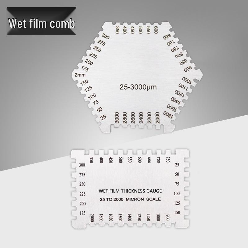 Hexagonal Stainless Steel High-Precision Wet Film Thickness Gauge Comb