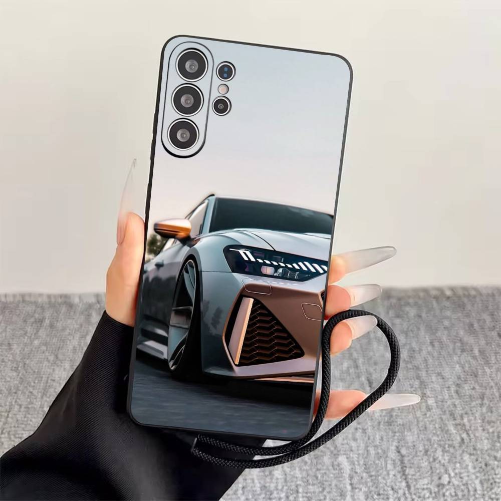 

Car RS7 Phone Case For Samsung S25,S24,S21,S22,S23,S30,Ultra,S20,Plus,Fe,Soft Silicone Black Cover Samsung S20plus5G