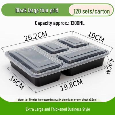 Ze Bian Disposable 4-Compartment Takeaway Containers