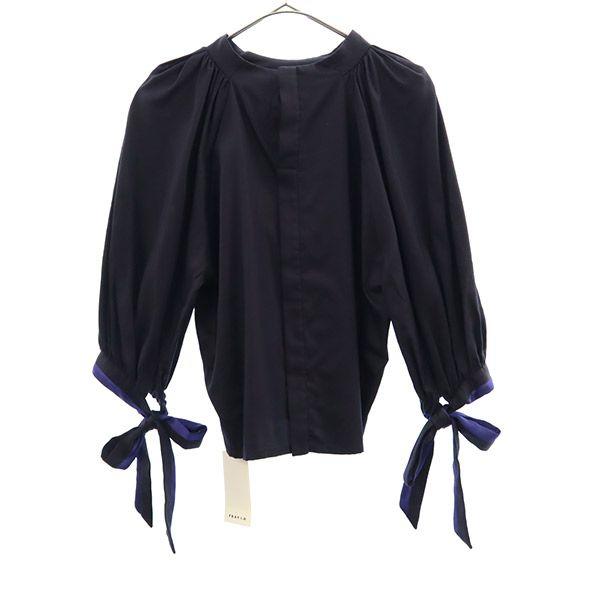 FRAY I.D Made in Japan FWFB174022 Long sleeve Ribbon Puff blouse 1 Navy Women Used