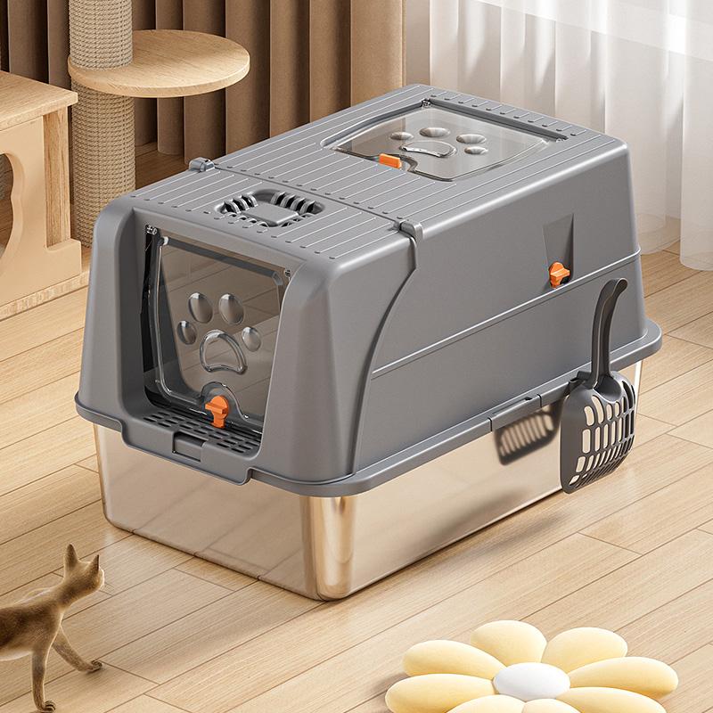 Полностью герметичная крышка лотка для кошачьего туалета с ручкой, очень большой размер, приподнятая конструкция для предотвращения рассыпания, кошачий туалет, зоотовары