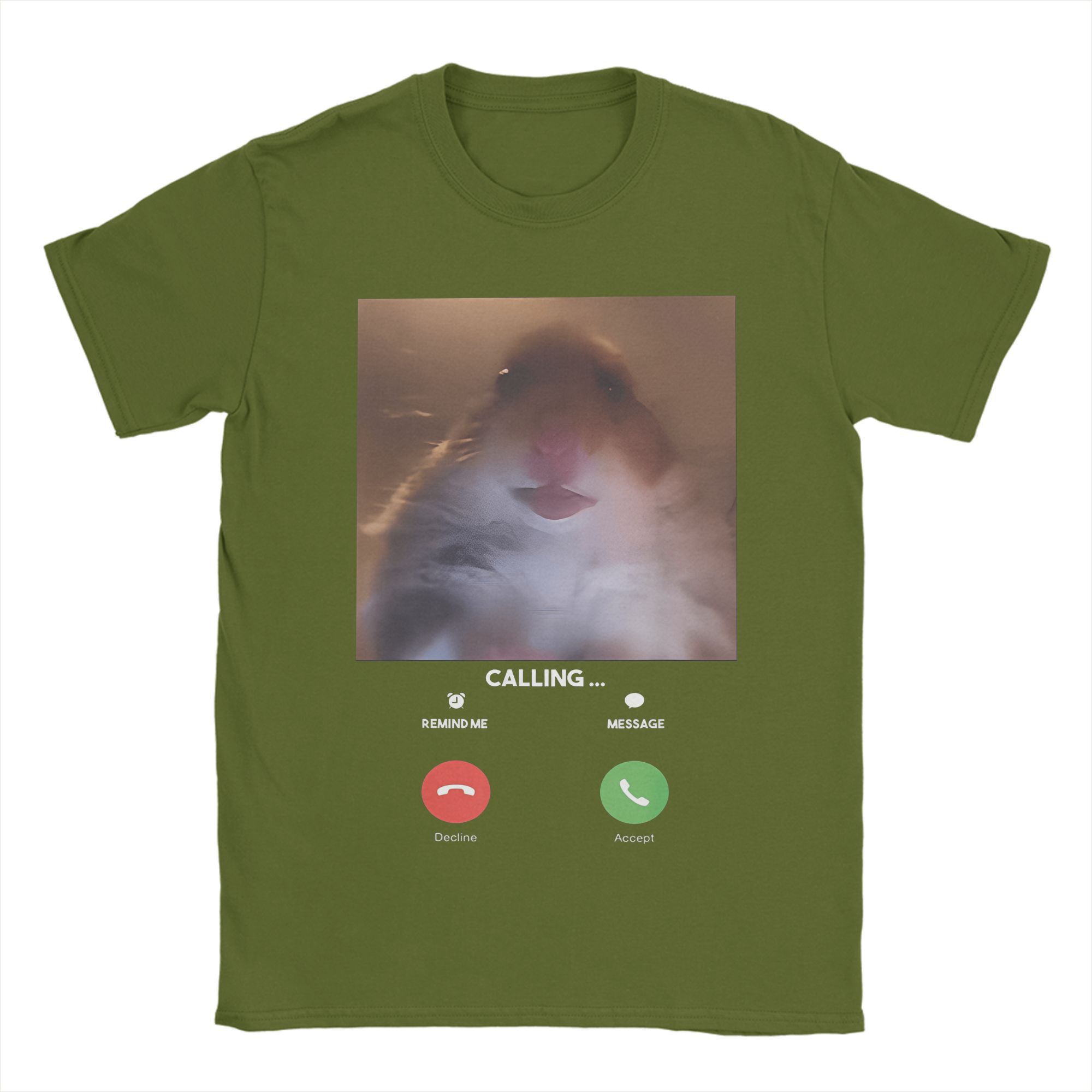 

Dank Meme Hamster Calling Cotton T Shirt For Men Beach Street Style T-Shirts Crewneck Harajuku Tee Shirt Big Size Loose Clothing 4XL