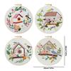 4 Pack Scenery DIY Stitches Kit with Embroidery Hoop Embroidery Stitches Practice Kit 30x30cm for Adult Beginners Gift for Women