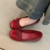 Spot Version~ Nude Flat-bottomed Evening Shoes, Women's Bows, One-pedal Inner Height-increasing Ballet Shoes, French Versatile Single Shoes