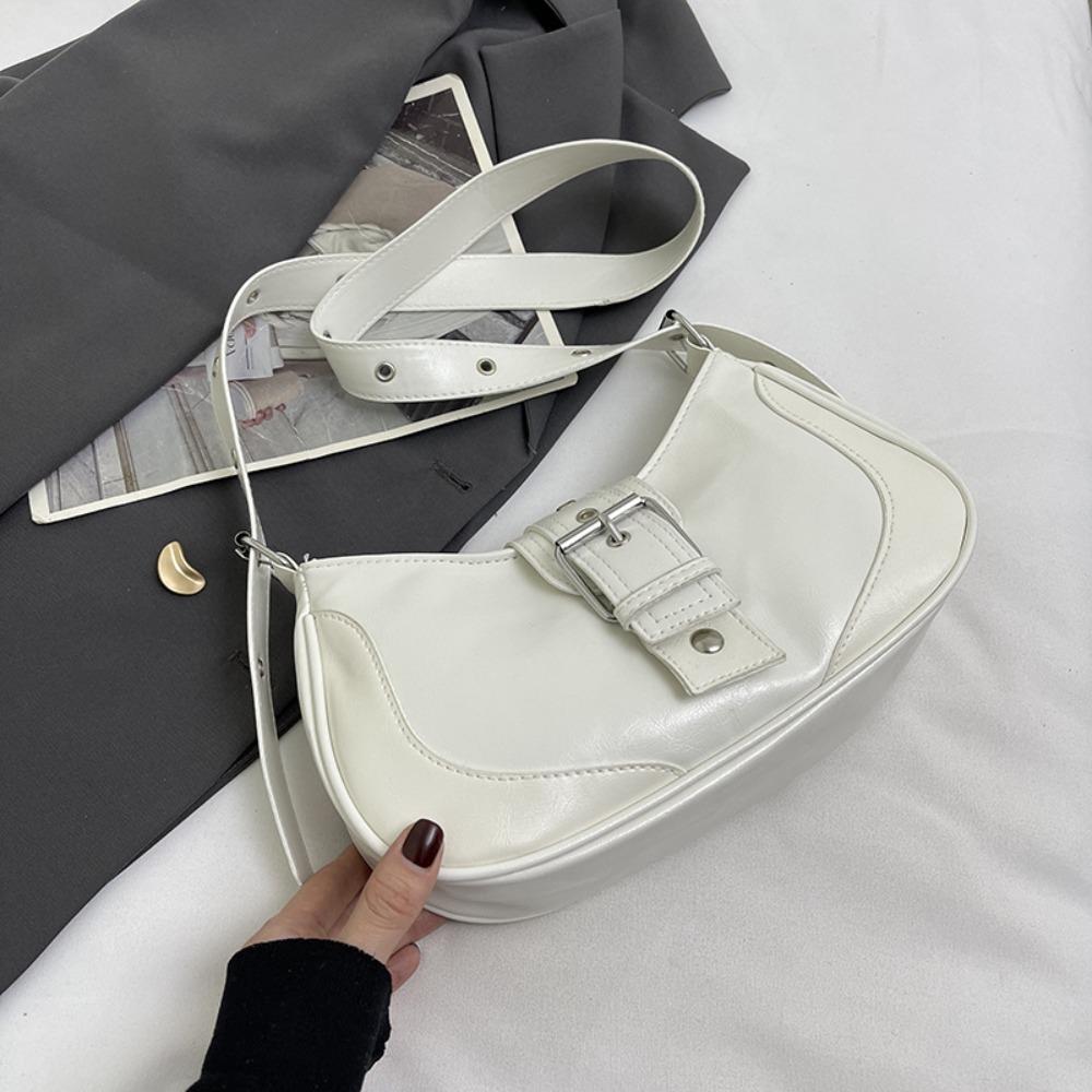 

Сумка подмышку Y2K Полумесяц Винтажная Сумка подмышку Тренд Ретро Сумка через плечо Девушки белый