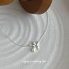 Cui Yan S925 Sterling Silver Irregular Flower Necklace for Women, Korean Style Clavicle Chain, Spring/Summer Collection.