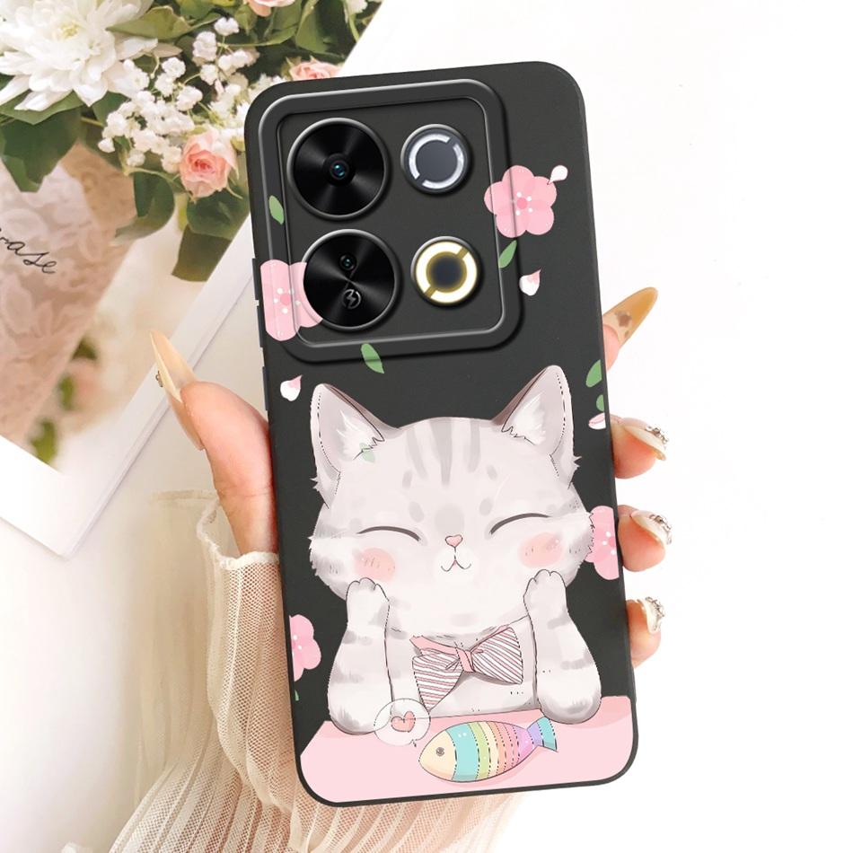 For ITEL P65 Cute Cat Flower Cartoon Phone Case For Itel P671L ItelP65 Shockproof Soft Silicone Covers Bumpers