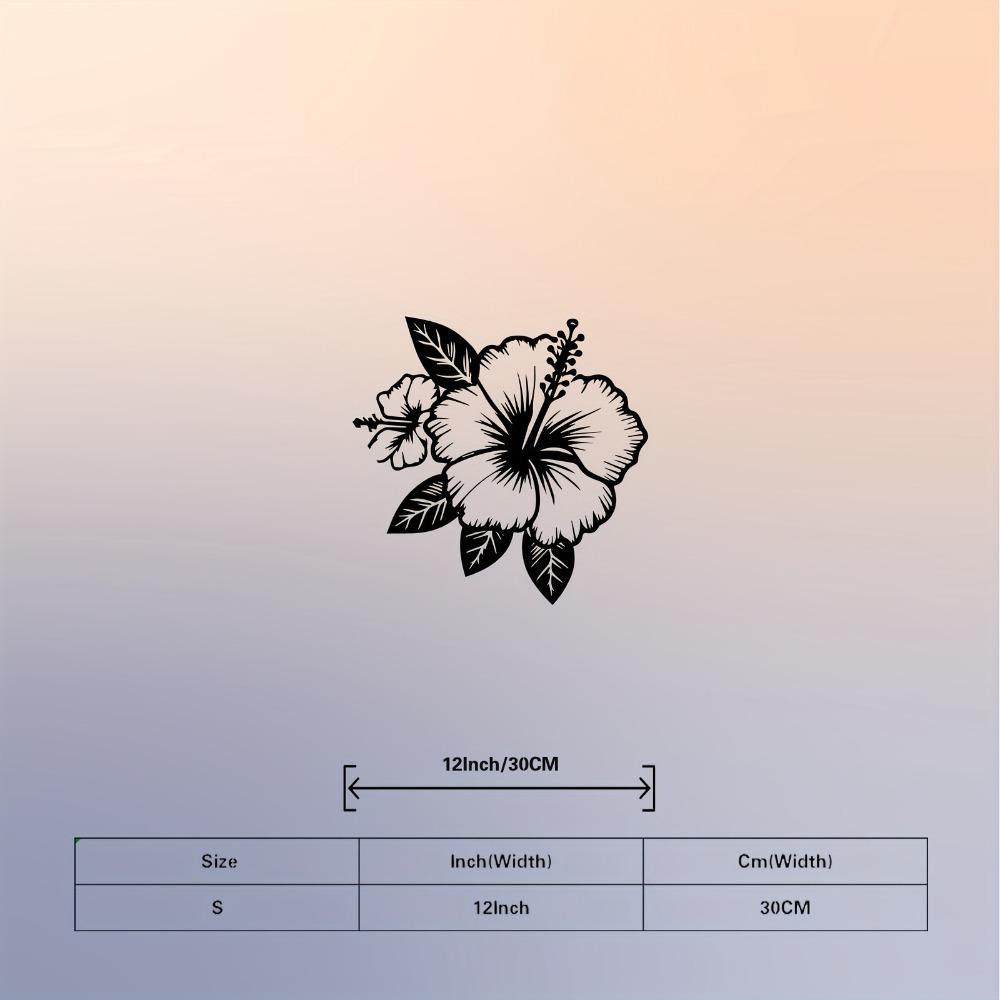 

1pc Hibiscus Iron Wall Art Mural, Outdoor Metal Flower Sculpture for Living Room Bedroom Decor, Year Round Plant Gift Housewarming S/30cm/12inch
