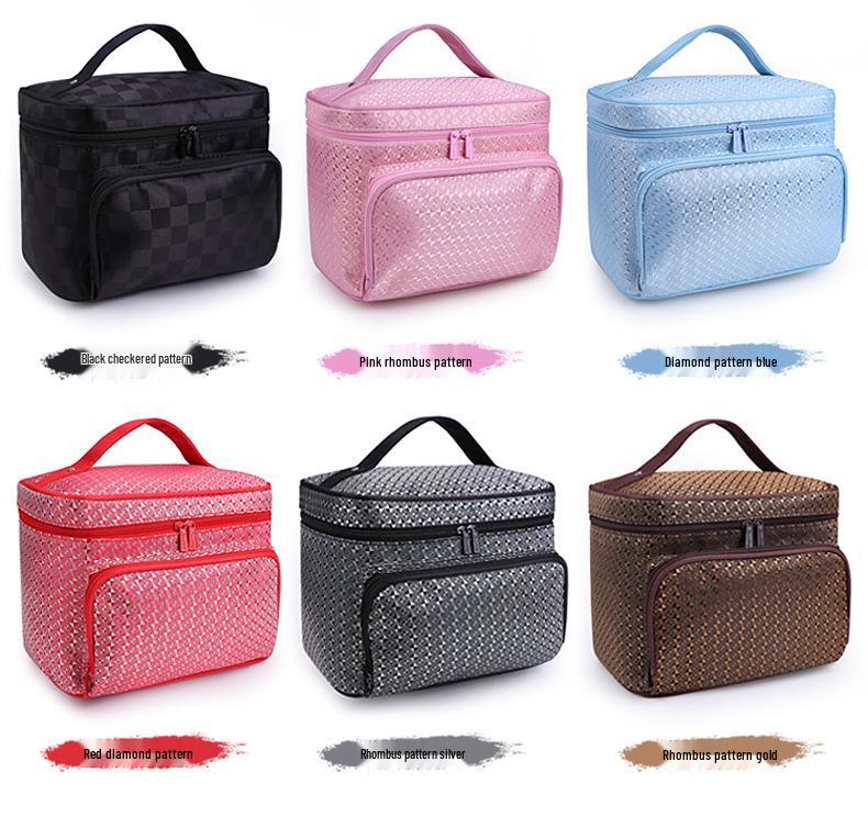 Foldable Jacquard Fabric Large Women's Makeup & Jewelry Travel Toiletry Bag