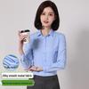 Women's Long Sleeve Professional White Stretch Shirt for College Students and Teachers