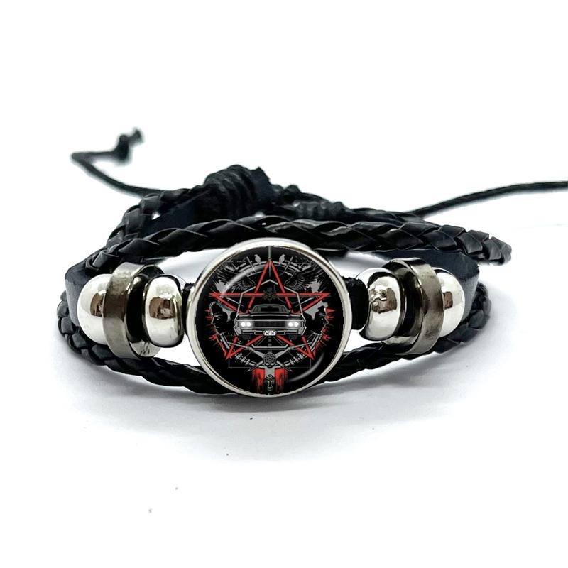 New Supernatural Sign Leather Bracelets Sam Dean Multilayer Braided Handmade Jewelry Gifts for Men Women