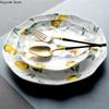 Irregular Retro Dinner Plate Home Restaurant Western Food Steak Cake Dessert Dim Sum Plate Creative Placing Main Dish Plate