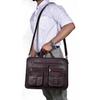 Genuine Leather Messenger Shoulder Crossbody Laptop Briefcase Casual Handbag.