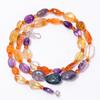 Natural Amethyst Carnelian Citrine Gemstone Smooth Beads Necklace 3-15 Mm 18" UB-8638