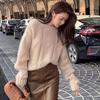 Høst Vinter Lazy Style Twist Genser for kvinner Tykk varm løs strikket genser Vintage Streetwear strikket genser