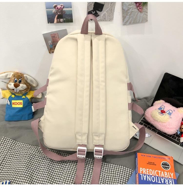 Korean Style Harajuku Backpack for Girls - Large Capacity, Solid Color, Perfect for High School & Junior Students.