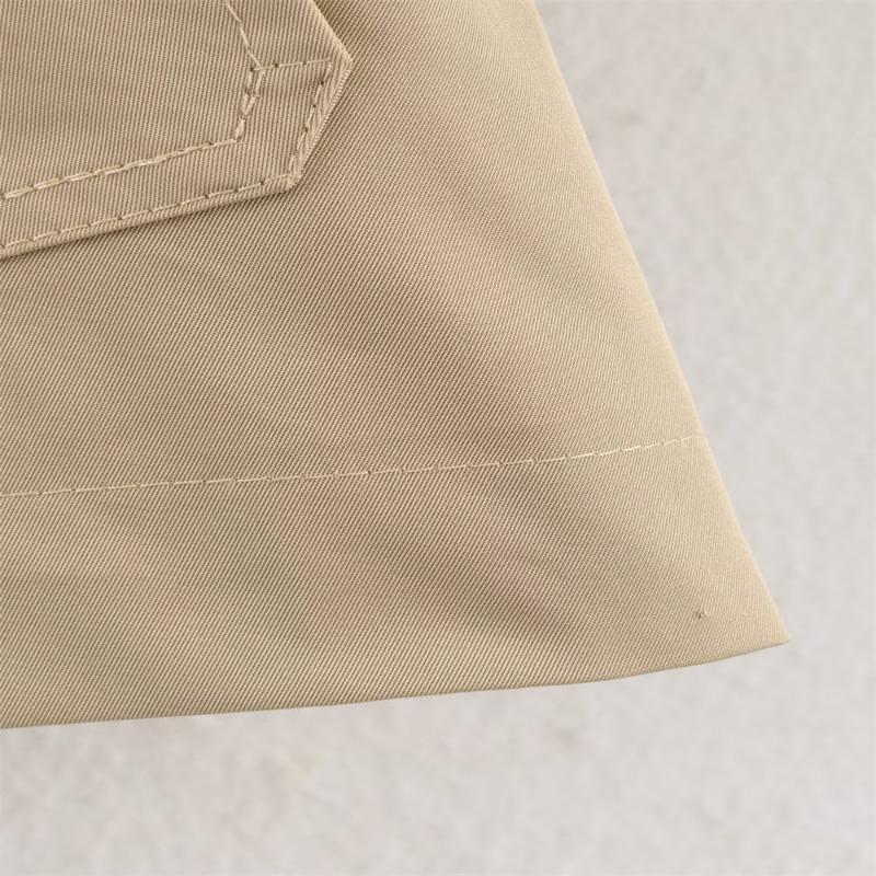 Women Double Breasted Lapel Short Trench Jacket Coat