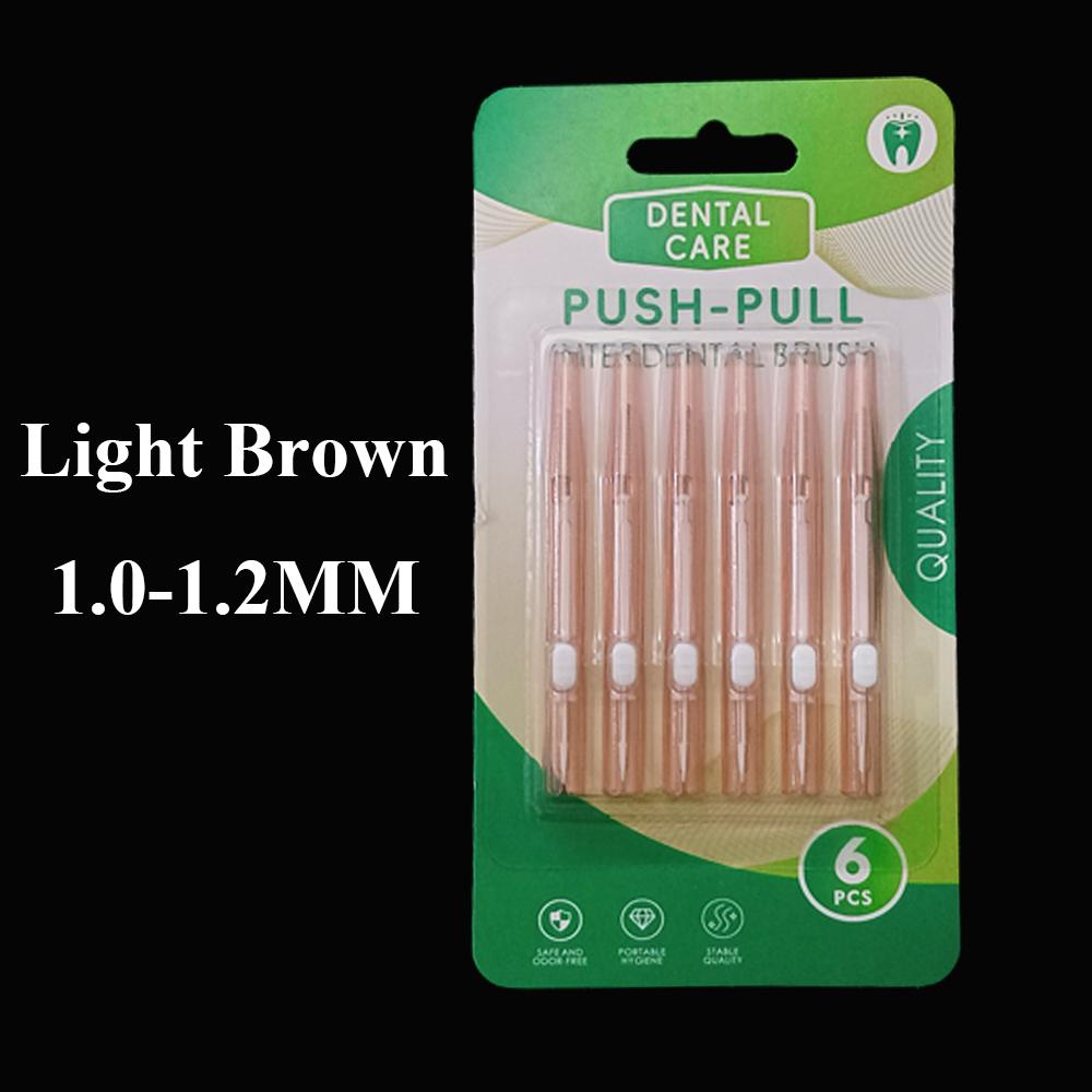 6Pcs/Pack 0.6-1.2Mm Interdental Brushes Braces Brush Dental Removal Tooth Pick Oral Hygiene Tool Hilo Dental Teeth Cleaning Tool