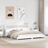 VidaXL Bed Frames and Headboard White 180x200 Cm Solid Pine Wood, Bed, Bedroom Furniture, Wooden Bed, Bed 3306412