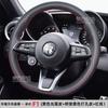 Hand Stitched Sports style Genuine Leather Car Steering Wheel Cover For Alfa Romeo Stelvio Giulia - car Interior