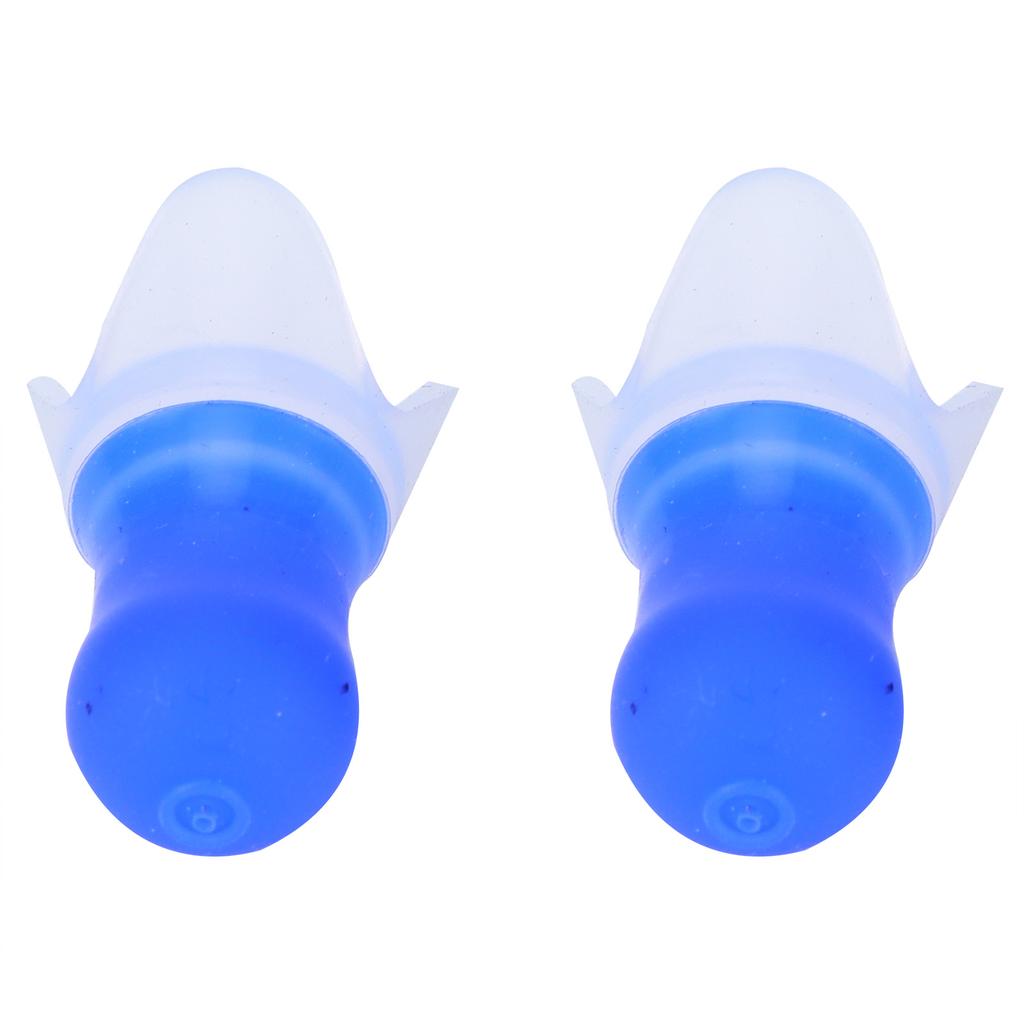 Swimming Waterproof Earplugs Flying Noise Reduction Silicone Ear Plug with Black Sealing BottleBlue