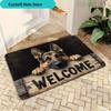 1pc German Shepherd "Welcome" Doormat - Rustic Dog-Themed Polyester Mat, Soft Plush 1.02cm Thick Rectangular Entryway Mat for
