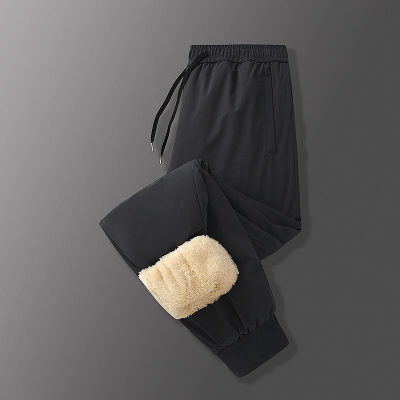 Large Size Cotton Pants for Men In Winter Warm Graphene Middle-aged and Elderly Parents Plus Velvet Thickened Lamb Velvet Long