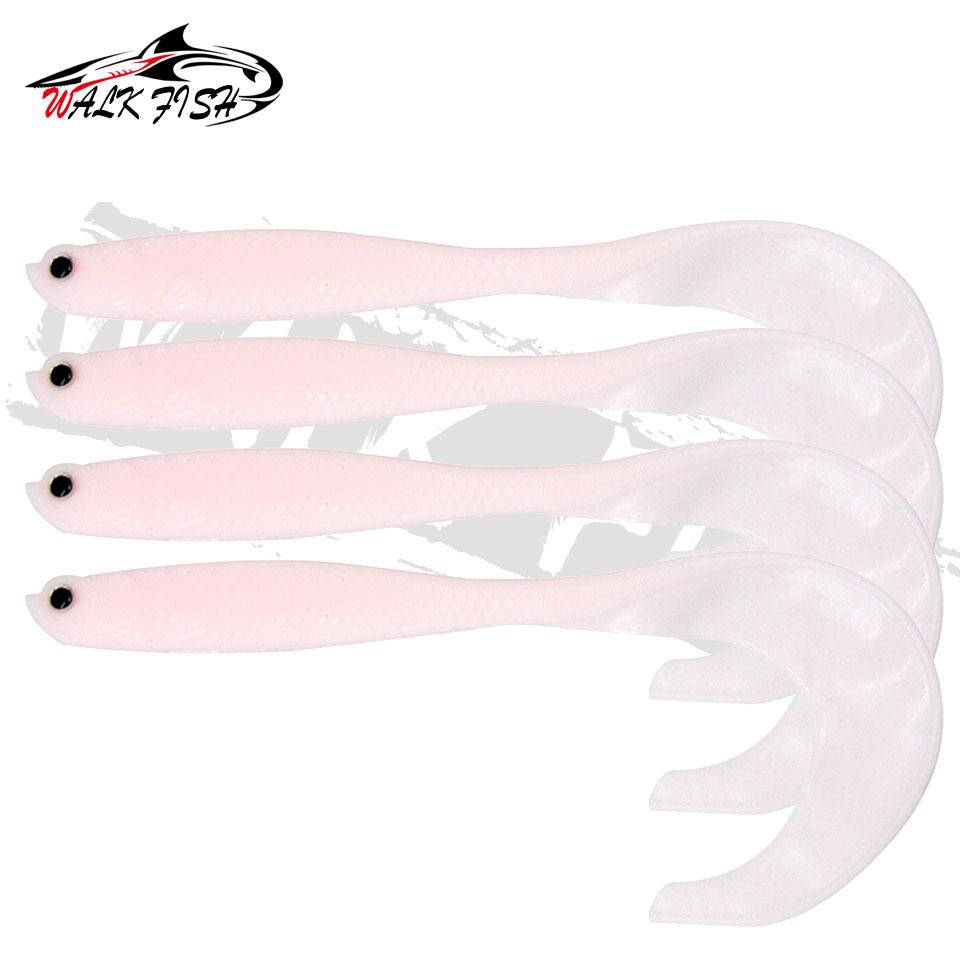 

4PCS Fishing Lure 12.5cm 5.5g shad T-tail soft bait Aritificial Silicone Lures Bass Pike Fishing розовый
