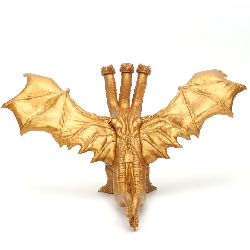 Godzilla King Ghidorah Dragão de Três Cabeças Dinossauro Dourado Figura de Ação com Articulações Móveis Modelo Colecionável Ornamento Presente de Filme