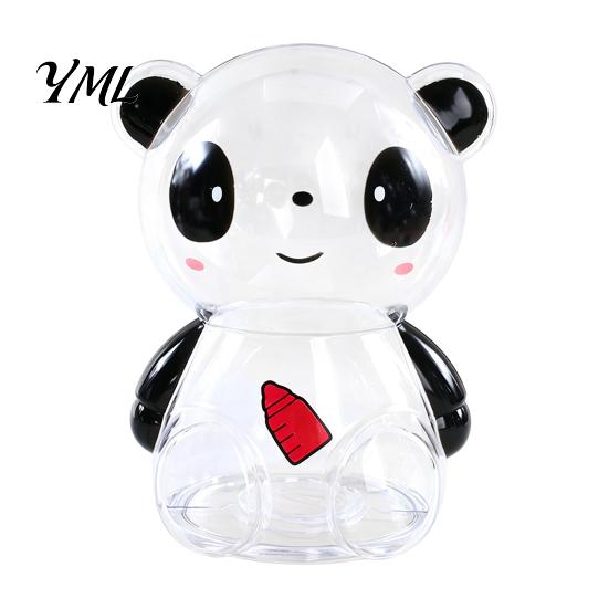 Break Resistant Piggy Bank Clear Panda for Kids, Plastic Cash Coin Bank, Money Management Box Saving Jar Decoration, Christmas Birthday Girls Boys