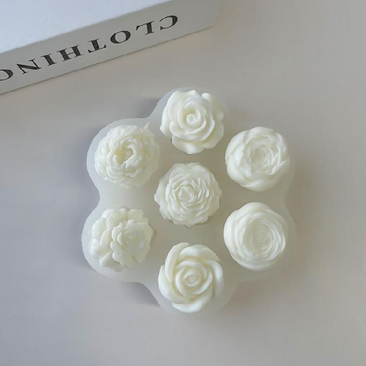 Candle Resin Silicone Mold Rose Peony Flower Aromatherapy Candle Gypsum Mold