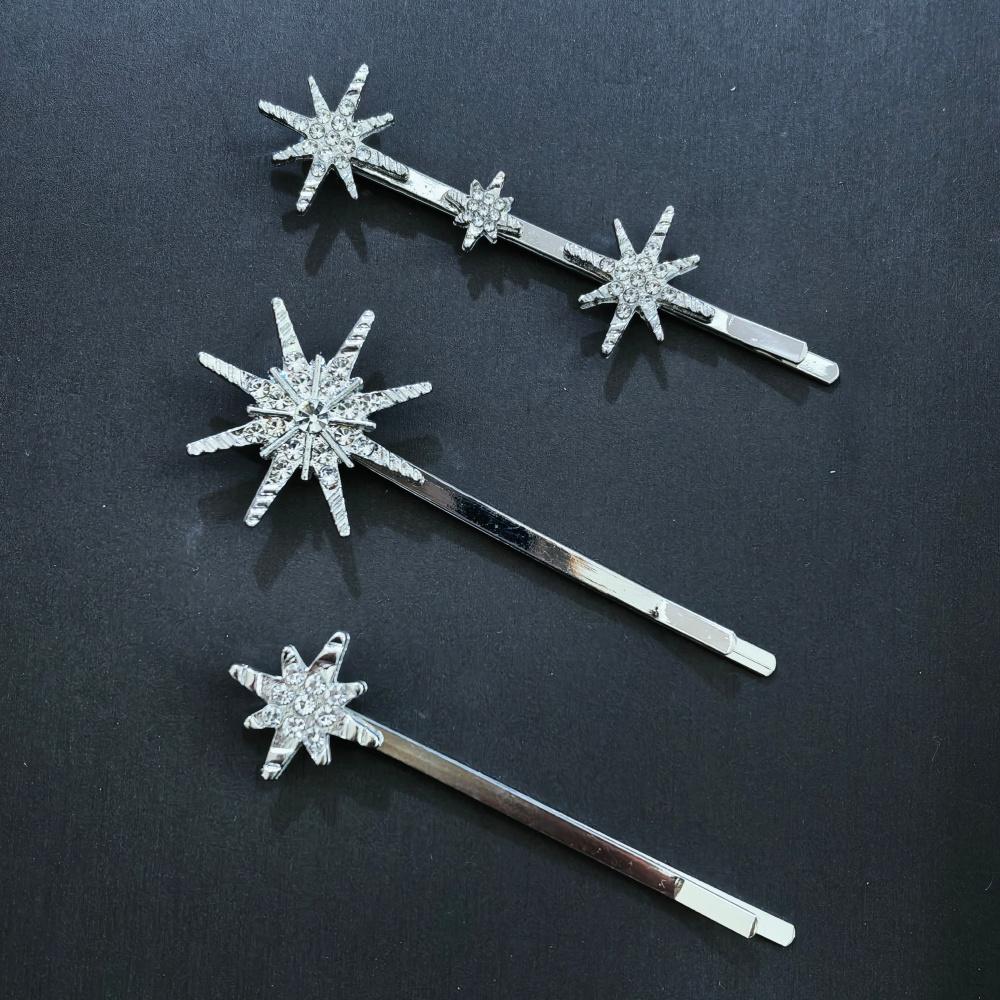 3/4 Stück Set Kristall Stern Haarspangen für Damen Mädchen Metall Haarspangen Luxus Damen Haarspangen Hochzeit Braut Haaraccessoires