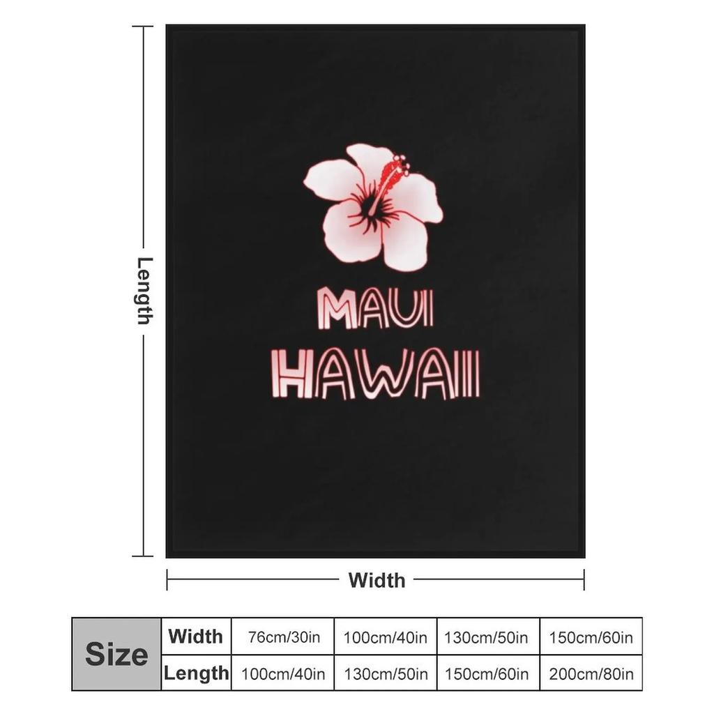 Maui Hawaii Hibiscus Flower Sweatshirt Throw Blanket Soft Warm Blanket Gift for Grandparents