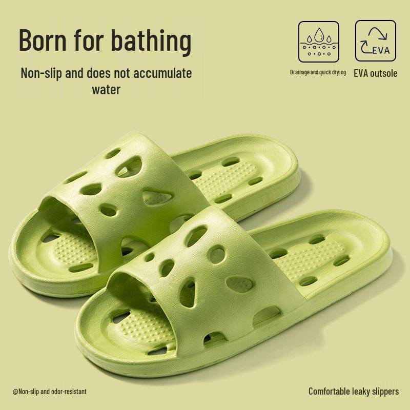 

Non-Slip Indoor EVA Bathhouse Slippers for Men & Women - Quick-Drying, Odor-Free Bathroom Sandals зелёный
