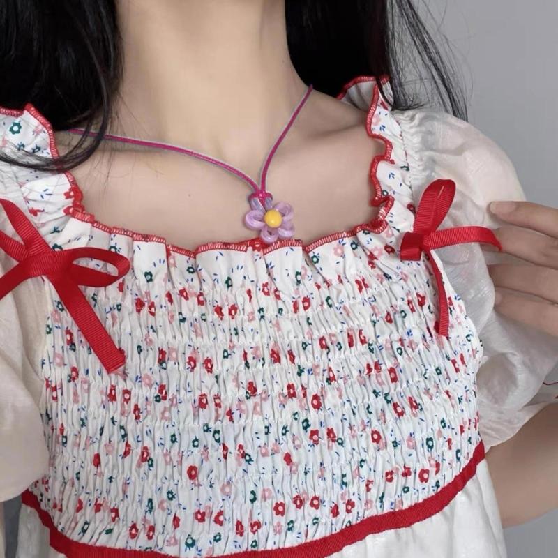 Floral Necklace Adjustable Strap Hollow Flower Charm Clavicle Chain Personalized Flower Chocker Necklace Jewelry