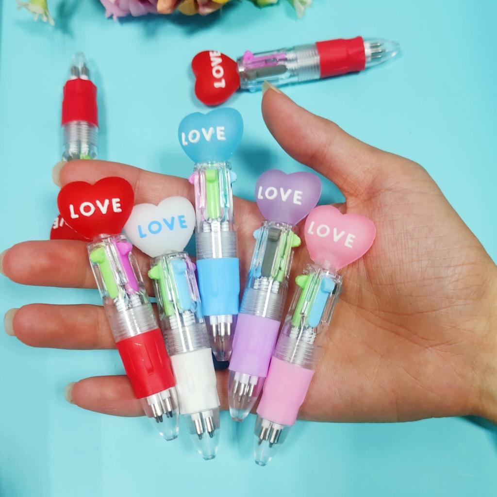 5 Piezas/Lote Lindo Conejo de Dibujos Animados Mini 4 Colores Bolígrafo Kawaii Amor Multicolor Bolígrafo Papelería Escolar de Escritura Regalos de Festival