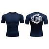 Cross Print Compression Shirt for Men Athletic Quick Dry Short Sleeve Tops Baselayer Christian Gym Workout Running T-shirts Tees