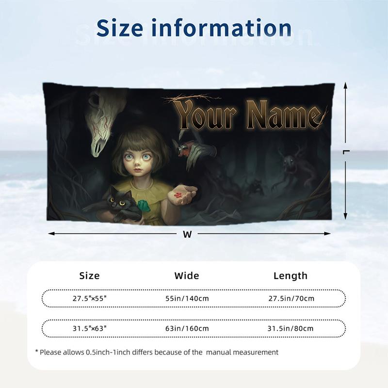 Custom Text Beach Towel, Soft Absorbent Swimming Multi-use TowelFran Bow