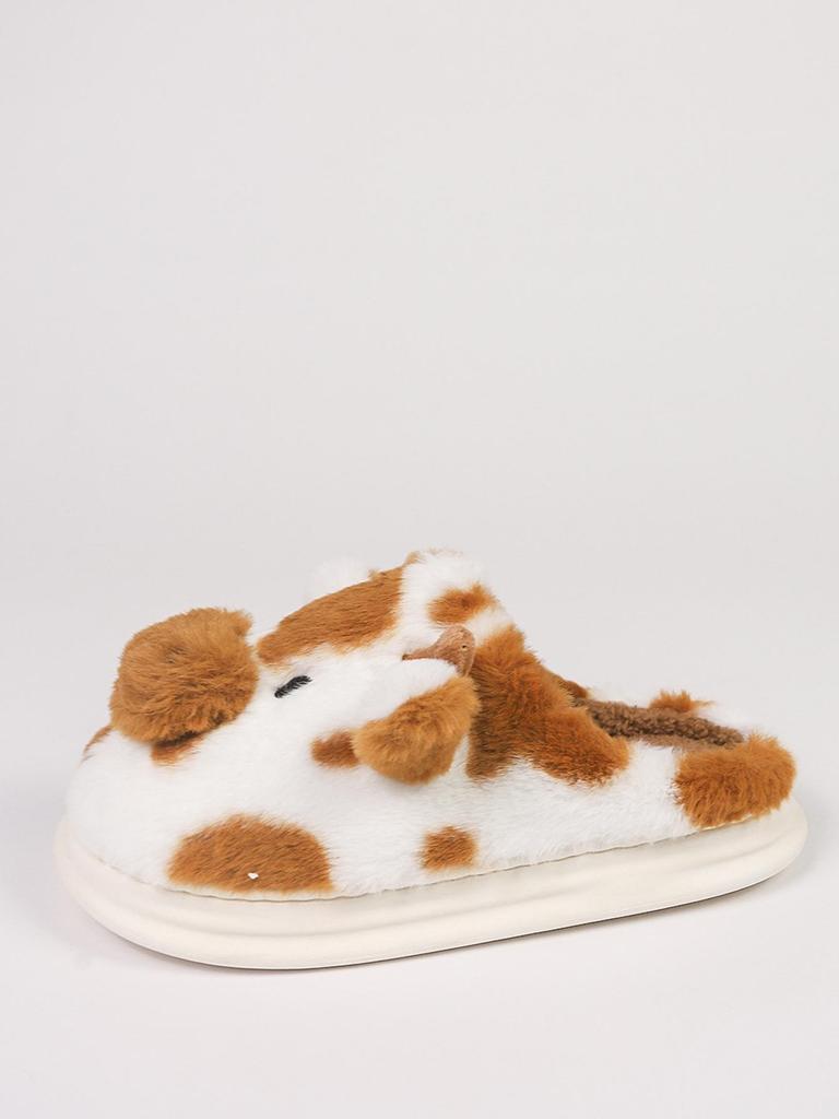 Unisex Plush Cotton Slippers: Warm, Thick-Soled Indoor Footwear for Men and Women