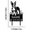 Picchetto Giardino Commemorativo Cane Boston Terrier Personalizzato Marcatore Tomba in Metallo Ricordo Regalo di Condoglianze