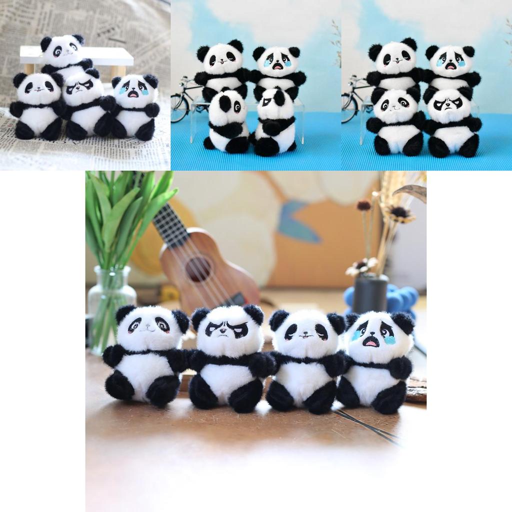 Adorable Plush Panda Keychain Super Soft Short Plush Stuffed Toy Bag Charm