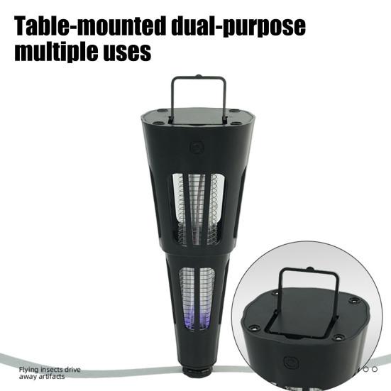 Tables Fly Repellent Fan with Holographic Blades Light USB Rechargeable Indoor Outdoor Picnic BBQ Kitchen Restaurant Table Top Fly Deterrent